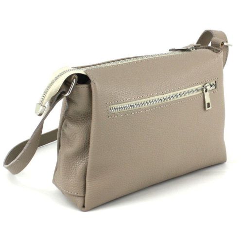 Небольшая женская кожаная сумка Borsacomoda 810.018 Бежевая