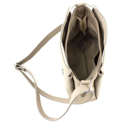 Небольшая женская кожаная сумка Borsacomoda 810.018 Бежевая