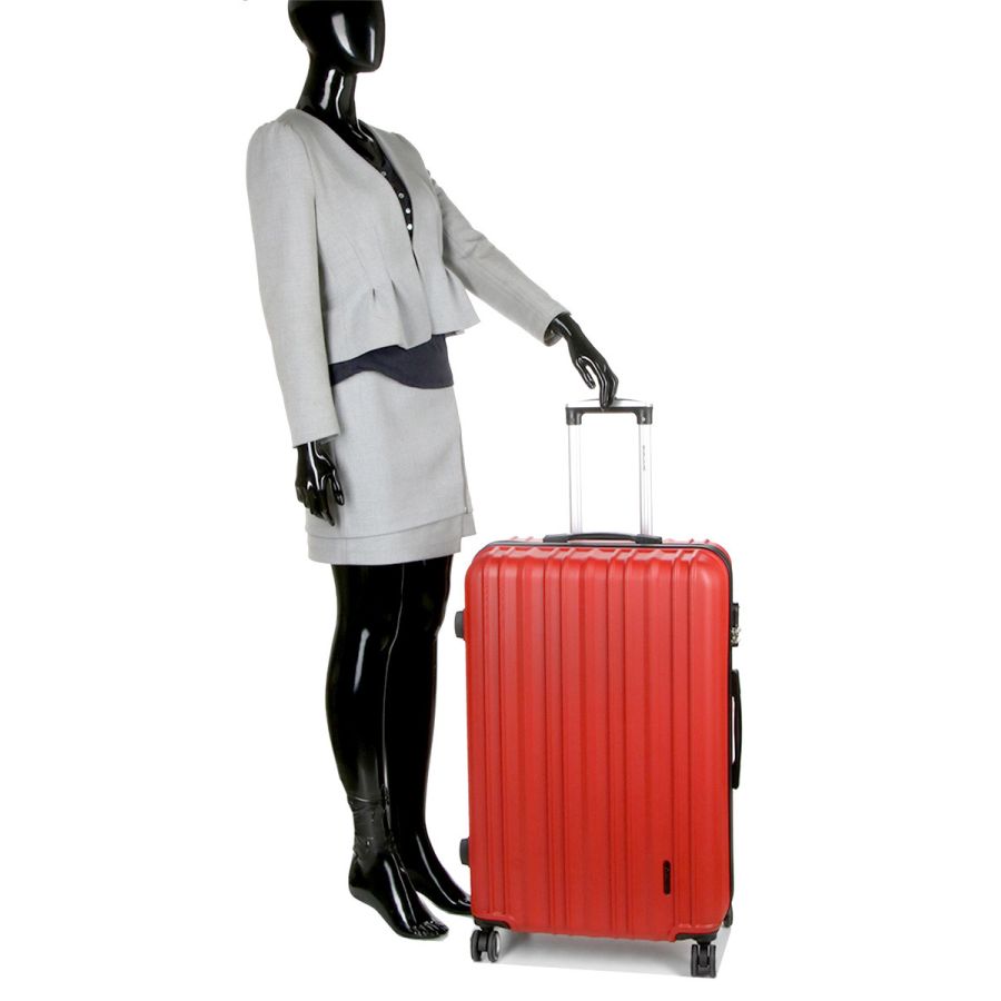 Чемодан поликарбонат Большой (L) Airtex 623 98л 76x49x29см Красный (Red)