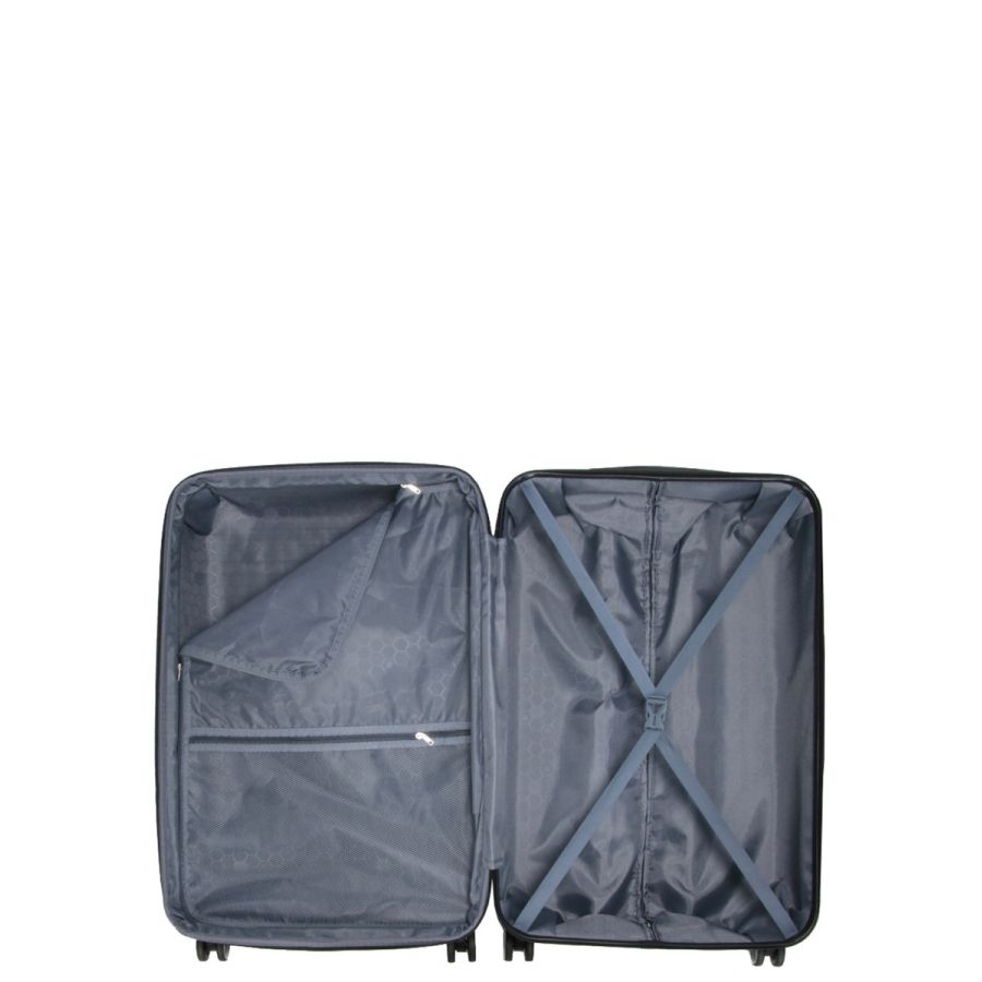 Чемодан поликарбонат Большой (L) Airtex 623 98л 76x49x29см Черный (Black)