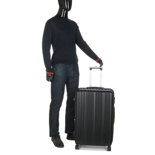 Чемодан поликарбонат Большой (L) Airtex 623 98л 76x49x29см Черный (Black)