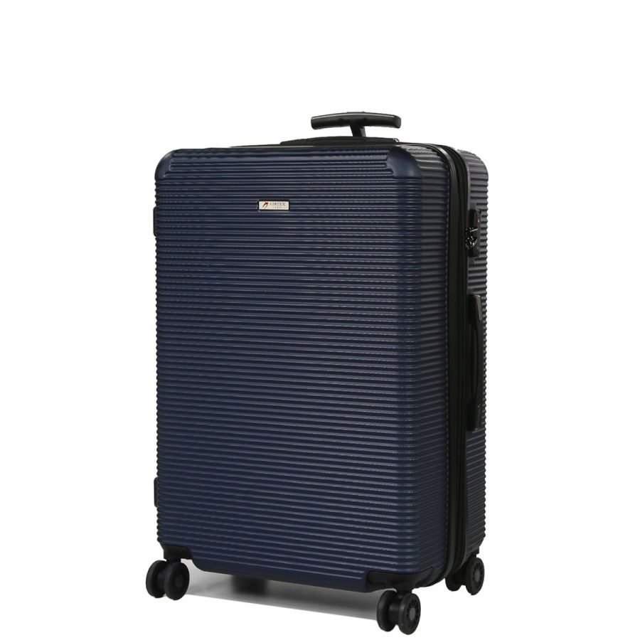 Чемодан дорожный Гигант (XL) поликарбонат Airtex 968 110л 75х50х30 см Темно-синий (Dark blue)