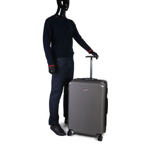 Чемодан дорожный Гигант (XL) Поликарбонат Airtex 968 110л 75х50х30 см Темно-серый (Dark grey)