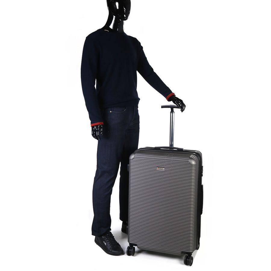 Чемодан дорожный Гигант (XL) Поликарбонат Airtex 968 110л 75х50х30 см Темно-серый (Dark grey)