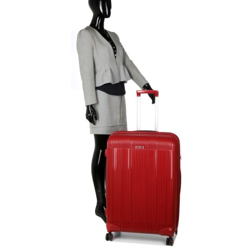 Чемодан дорожный Большой (L) Полипропилен Airtex 637 96 л 75х49х29 Красный (Red)