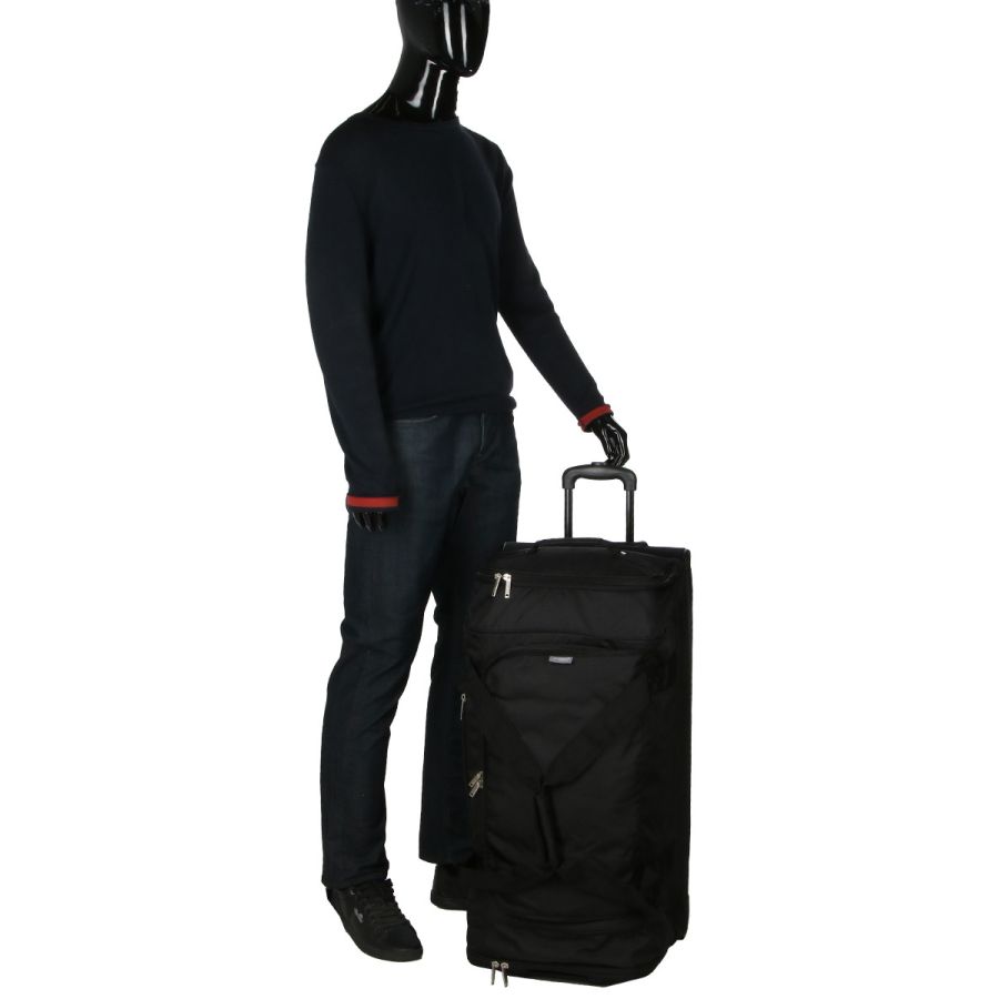 Большая сумка на колесах Airtex 819 Adrastée 80х37x40 см 88 л Черная (Black)