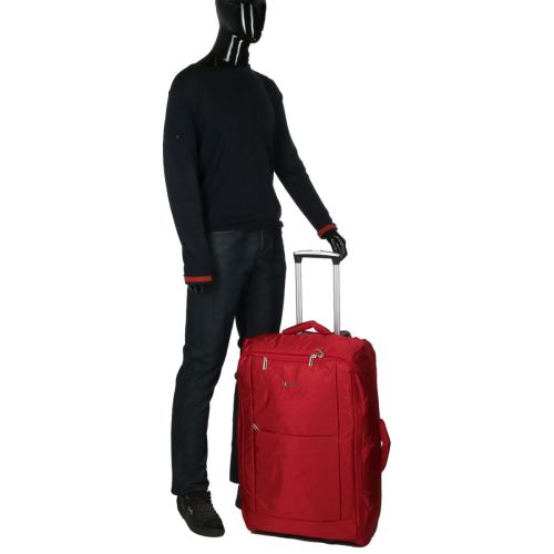 Чемодан Средний+ (M+) тканевый на 2 колесах Airtex 525 Queluz 68x40x22см 60л Красный