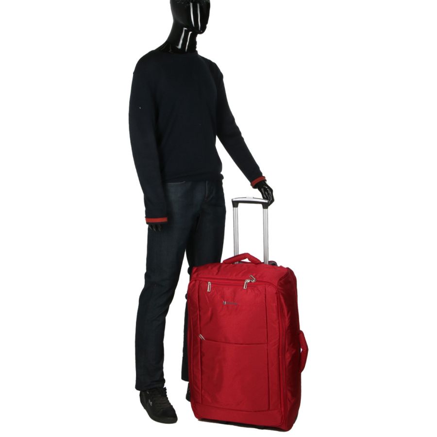 Чемодан Средний+ (M+) тканевый на 2 колесах Airtex 525 Queluz 68x40x22см 60л Красный