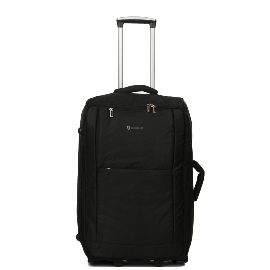 Чемодан Средний+ (M+) тканевый на 2 колесах Airtex 525 Queluz 68x40x22см 60л Черный
