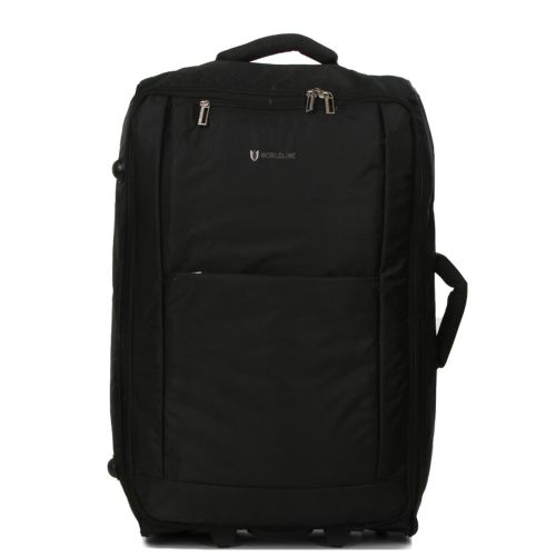 Чемодан Средний+ (M+) тканевый на 2 колесах Airtex 525 Queluz 68x40x22см 60л Черный