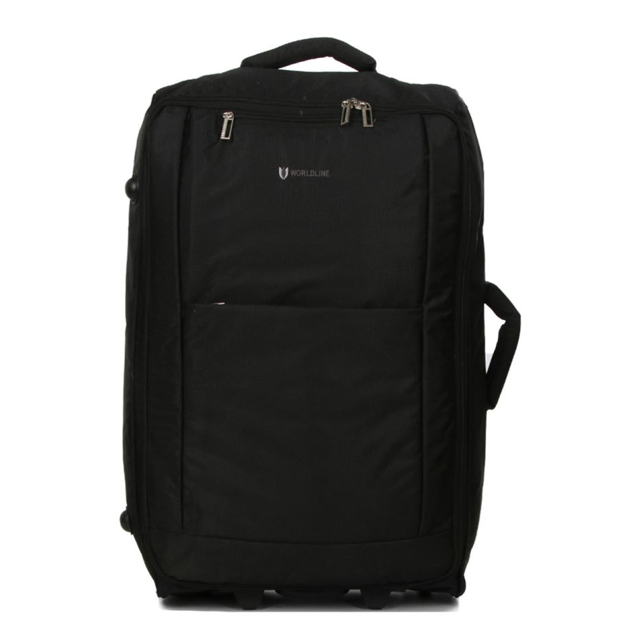 Чемодан Средний+ (M+) тканевый на 2 колесах Airtex 525 Queluz 68x40x22см 60л Черный
