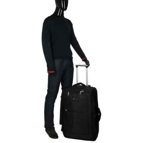 Чемодан Средний+ (M+) тканевый на 2 колесах Airtex 525 Queluz 68x40x22см 60л Черный