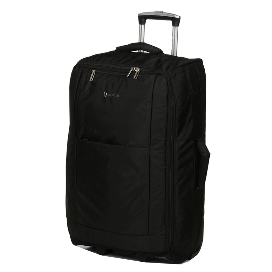 Чемодан Средний+ (M+) тканевый на 2 колесах Airtex 525 Queluz 68x40x22см 60л Черный