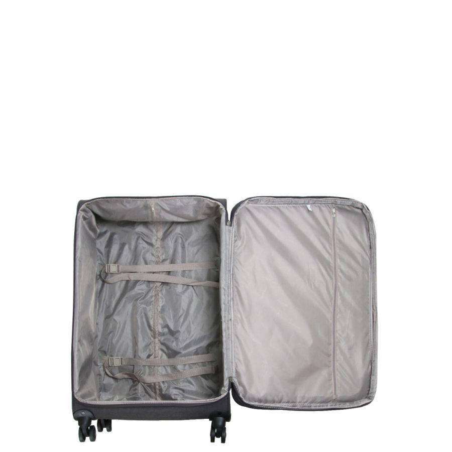 Чемодан Гигант (XL) тканевый Airtex Worldline Tirana 608 на 4 колесах 75x46x28см 100л Серый