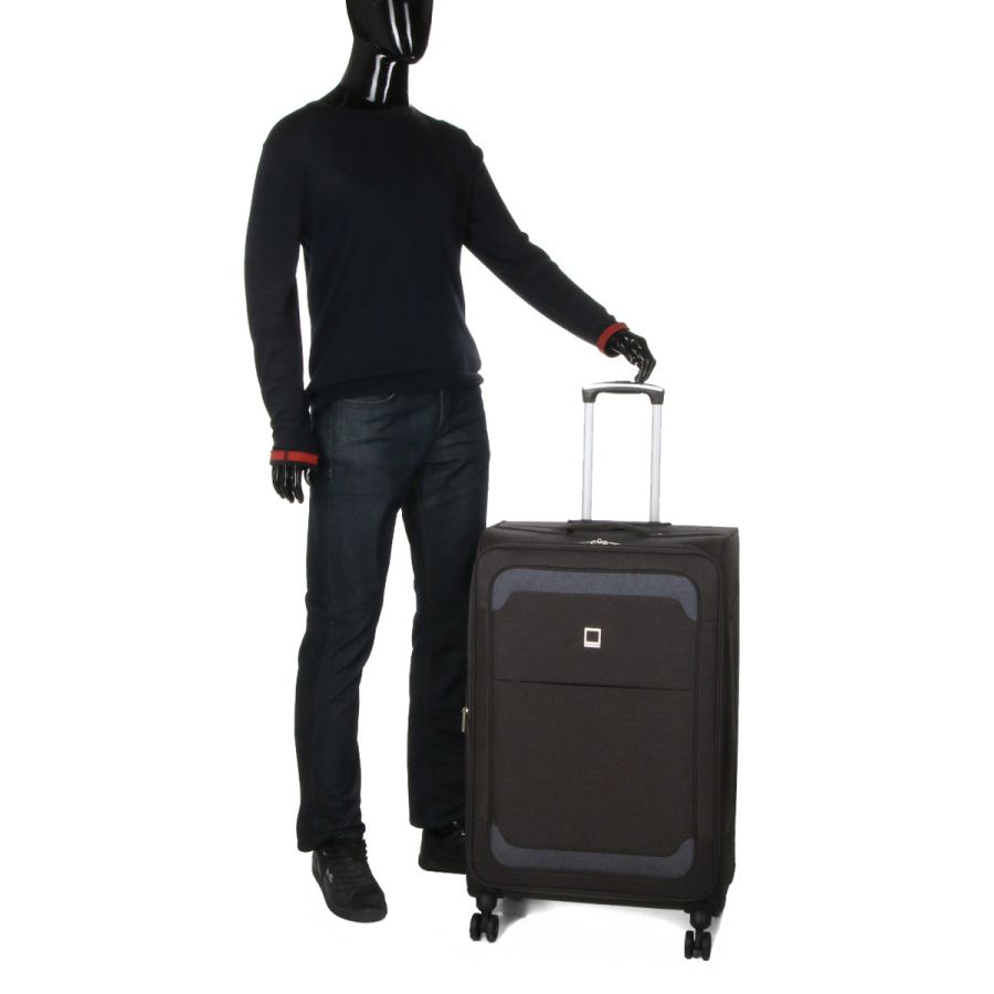 Чемодан Гигант (XL) тканевый Airtex Worldline Tirana 608 на 4 колесах 75x46x28см 100л Серый