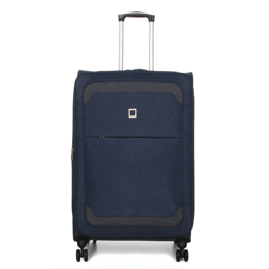 Чемодан Гигант (XL) тканевый Airtex Worldline Tirana 608 на 4 колесах 75x46x28см 100л Синий