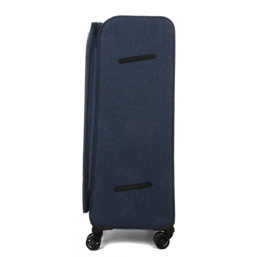 Чемодан Гигант (XL) тканевый Airtex Worldline Tirana 608 на 4 колесах 75x46x28см 100л Синий