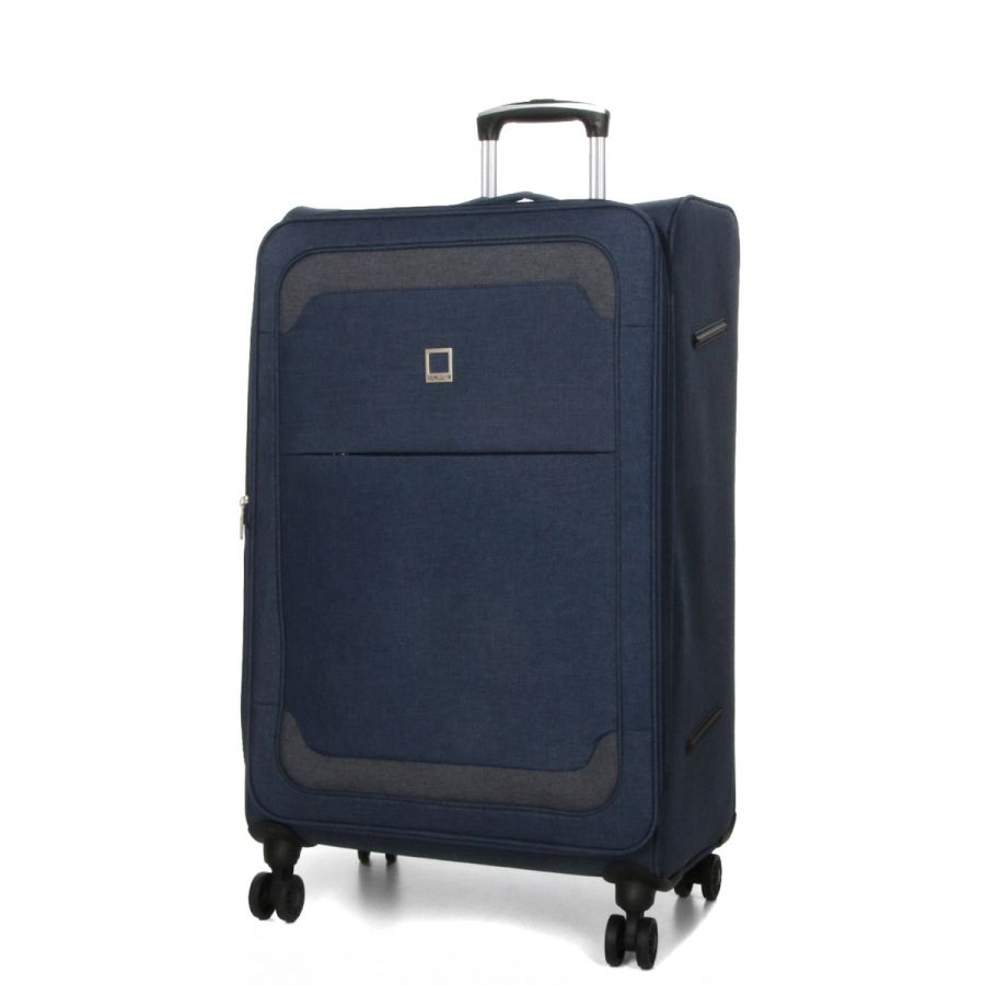Чемодан Гигант (XL) тканевый Airtex Worldline Tirana 608 на 4 колесах 75x46x28см 100л Синий