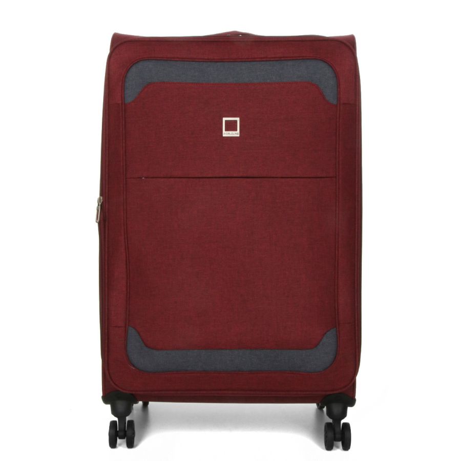 Чемодан Большой (L) тканевый Airtex Worldline Tirana 608 на 4 колесах 75x46x28см 100л Бордовый