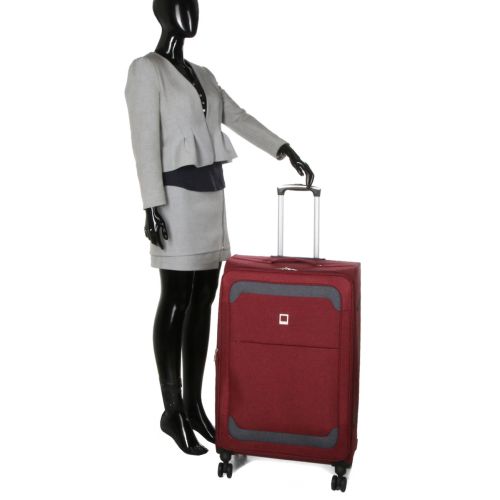 Чемодан Большой (L) тканевый Airtex Worldline Tirana 608 на 4 колесах 75x46x28см 100л Бордовый